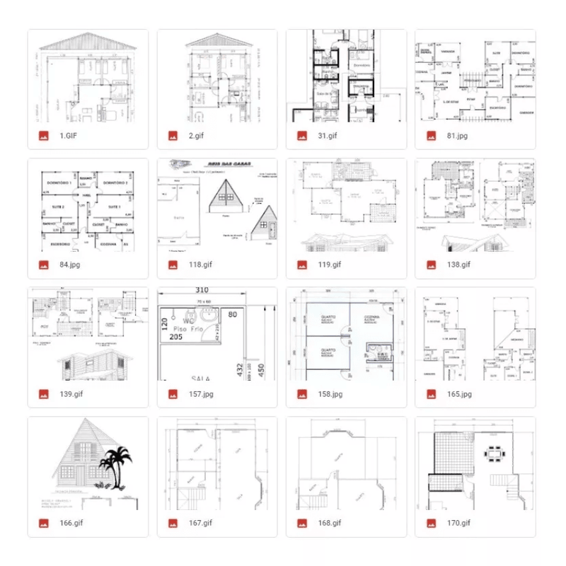 245mil Projetos Autocad Casas Prontos - Planta Baixa Engenharia Civil Dwg - Radali Shop