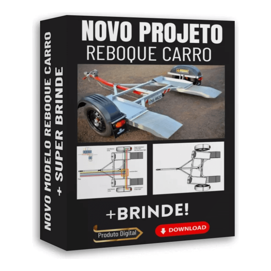Projeto Carretinha Reboque De Carro Asa Delta Novo Modelo - Radali Shop