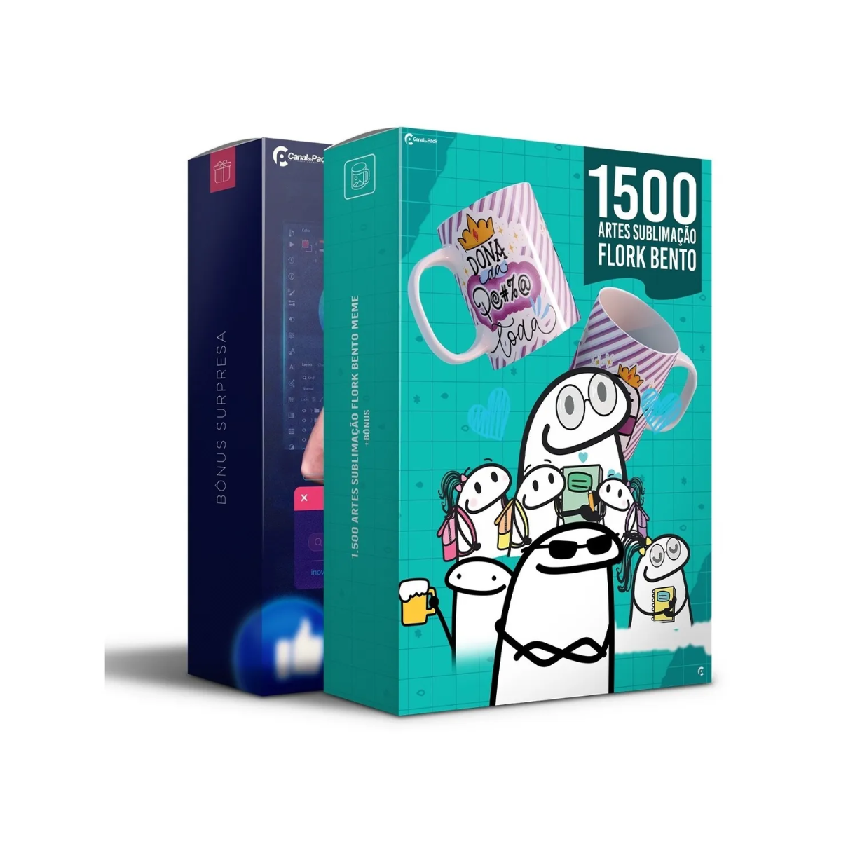 Pack 1500 Artes Flork Sublimação Canecas Bento Meme