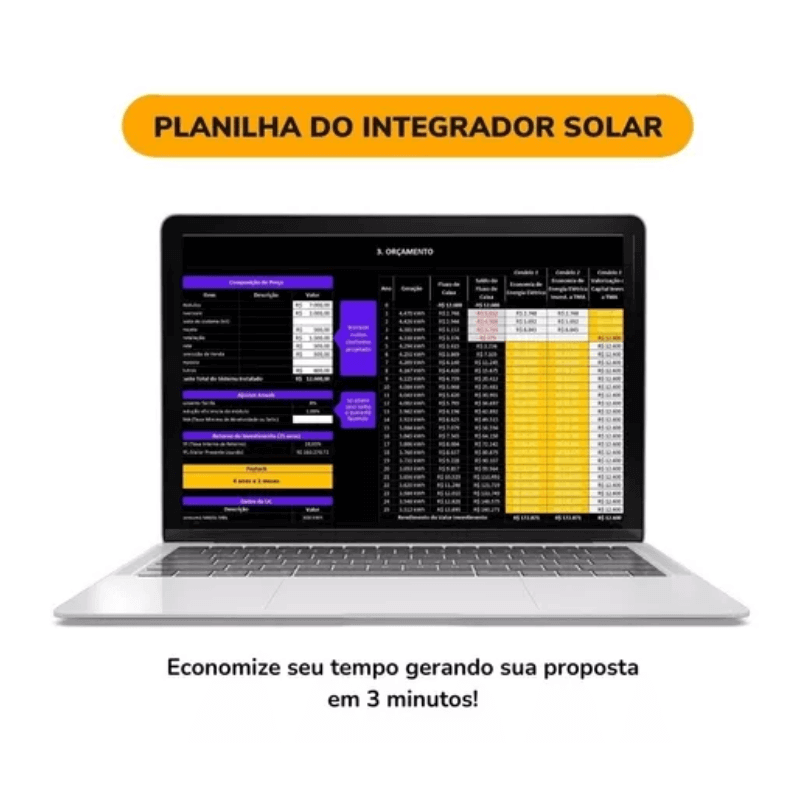 Planilha Para Energia Solar Fotovoltaica Propósta Comercial Automática - Radali Shop