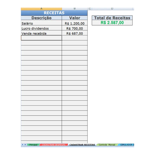 Planilha Controle Financeiro Pessoal Simples Fácil De Usar