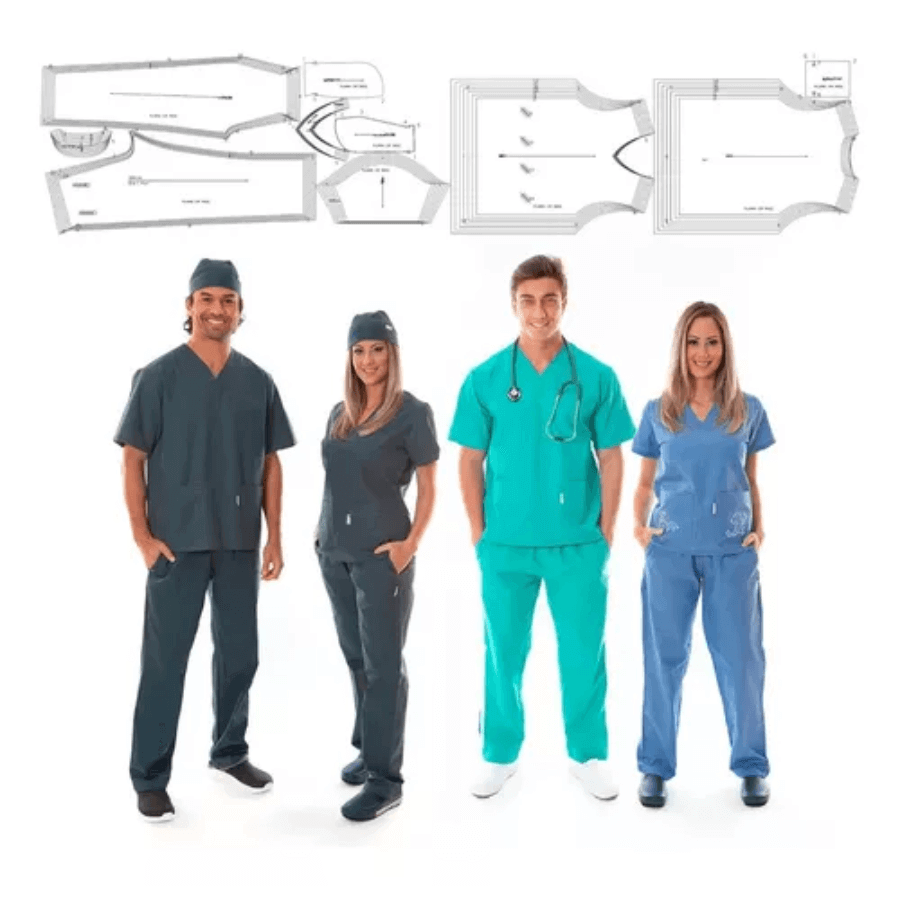 Molde Pijama Cirúrgico Masculino Feminino Fabricar Gabarito Modelagem - Radali Shop