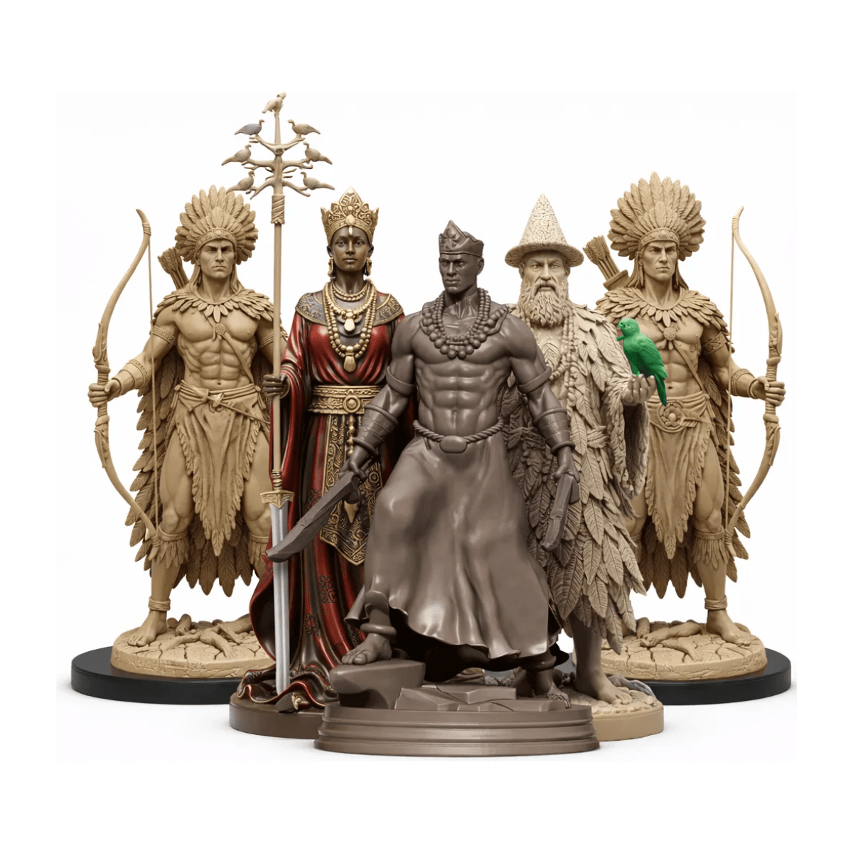 Figuras de Orixás e Entidades da Umbanda em pacote STL para impressão 3D, arquivos STL Umbanda impressão 3D.