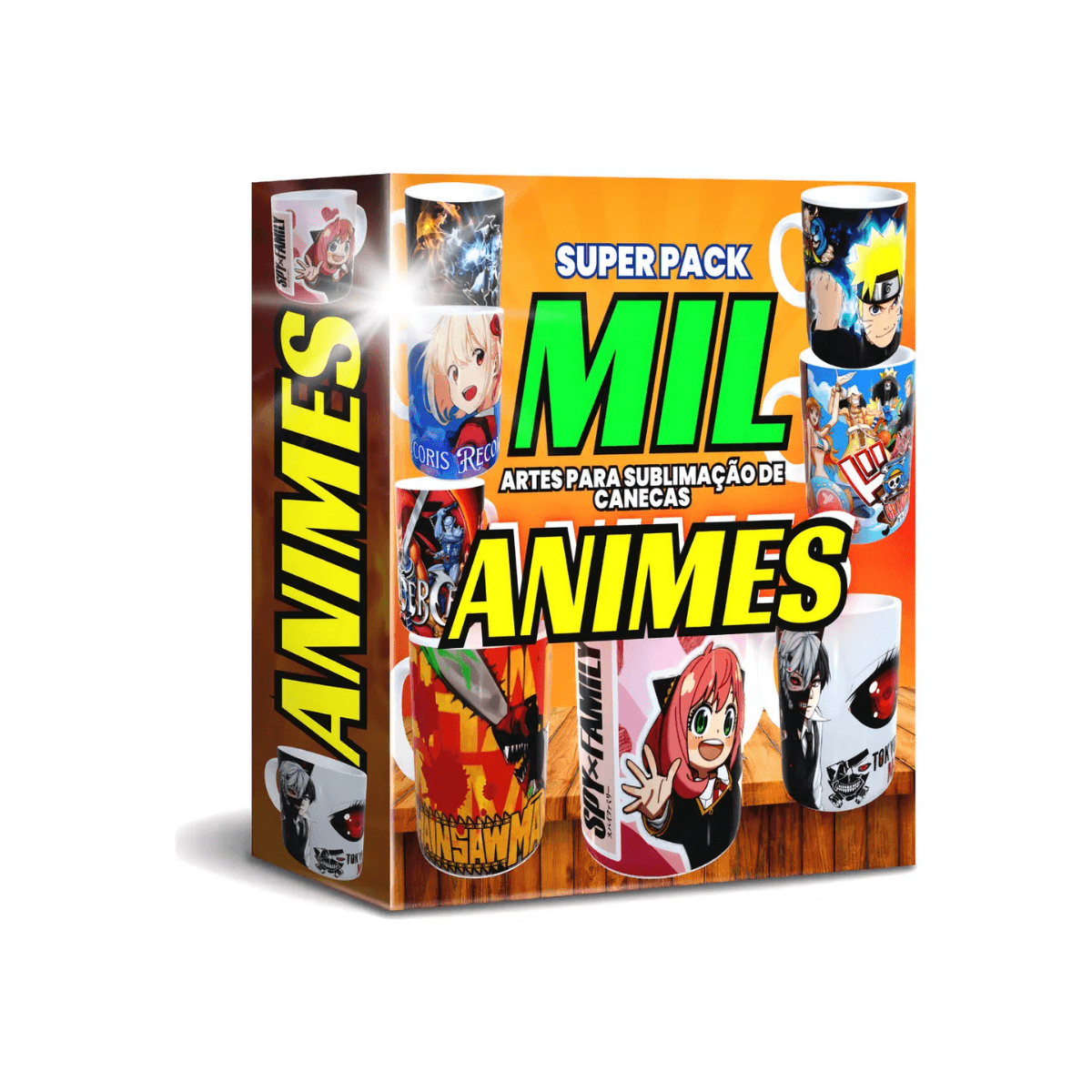 Mega Pacote 1.000 Artes Animes Sublimação Canecas