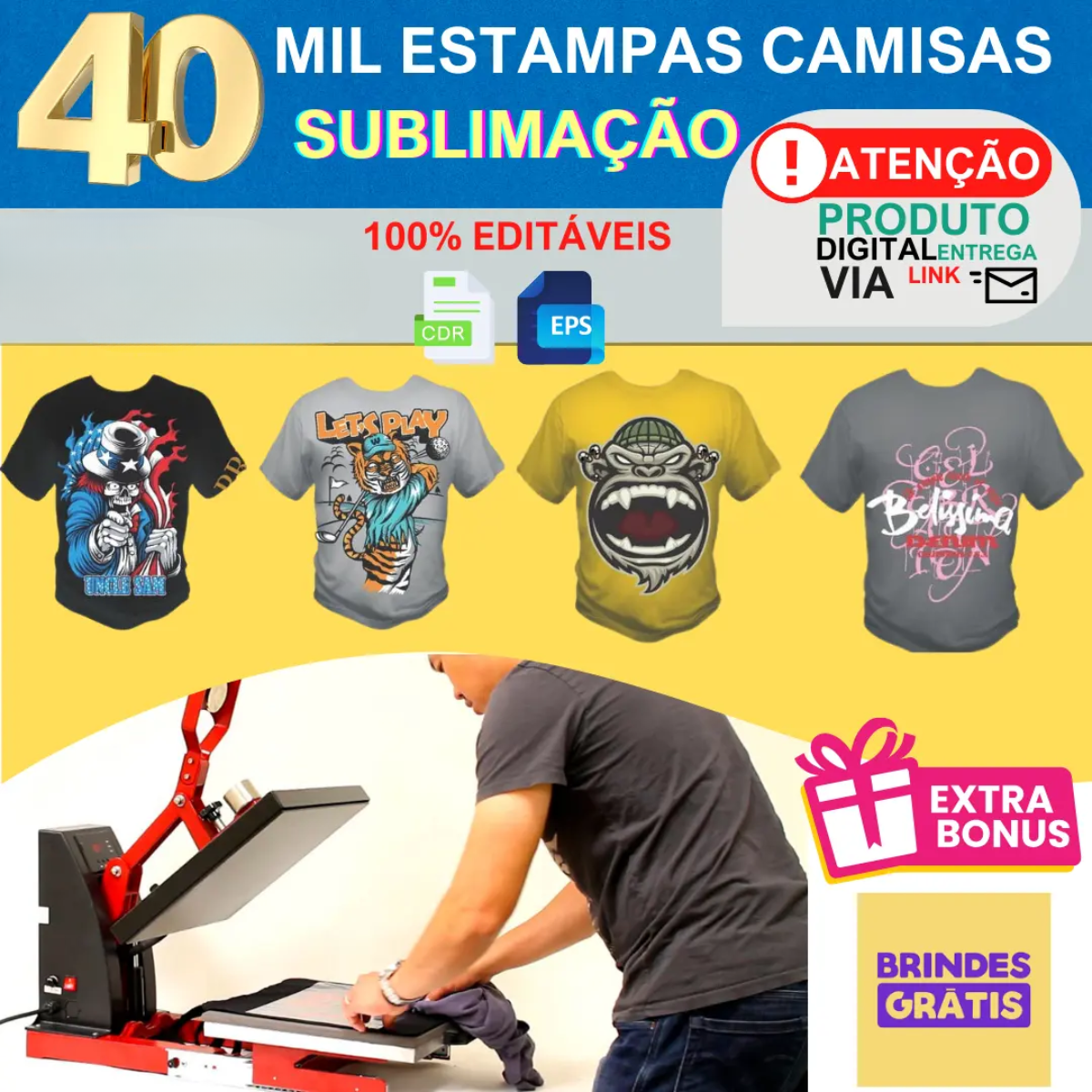 Mega Pacote Estampas Sublimação Camisa Camisetas