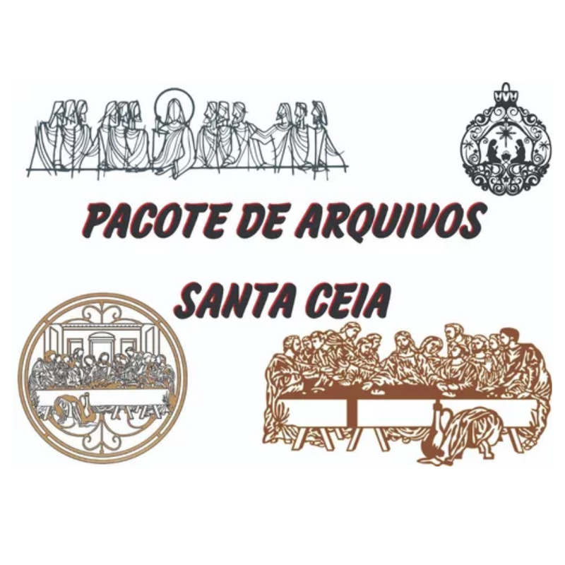 Arquivos Quadros Santa Ceia Jesus Natal Laser Router Cnc