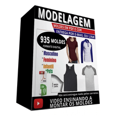 Kit 935 Moldes Roupas Fabricar tamanho real Costura Gabarito Arquivos - Radali Shop