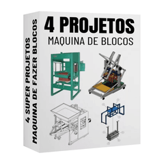 4 Projetos Maquina Fazer Blocos Cimento Concreto Poedeira