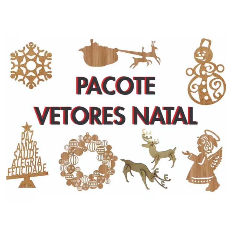 Pacote + 500 Vetores Natal Guirlanda Enfeites Corte Cnc Arquivos Vetor Dxf Cdr Cnc Mdf