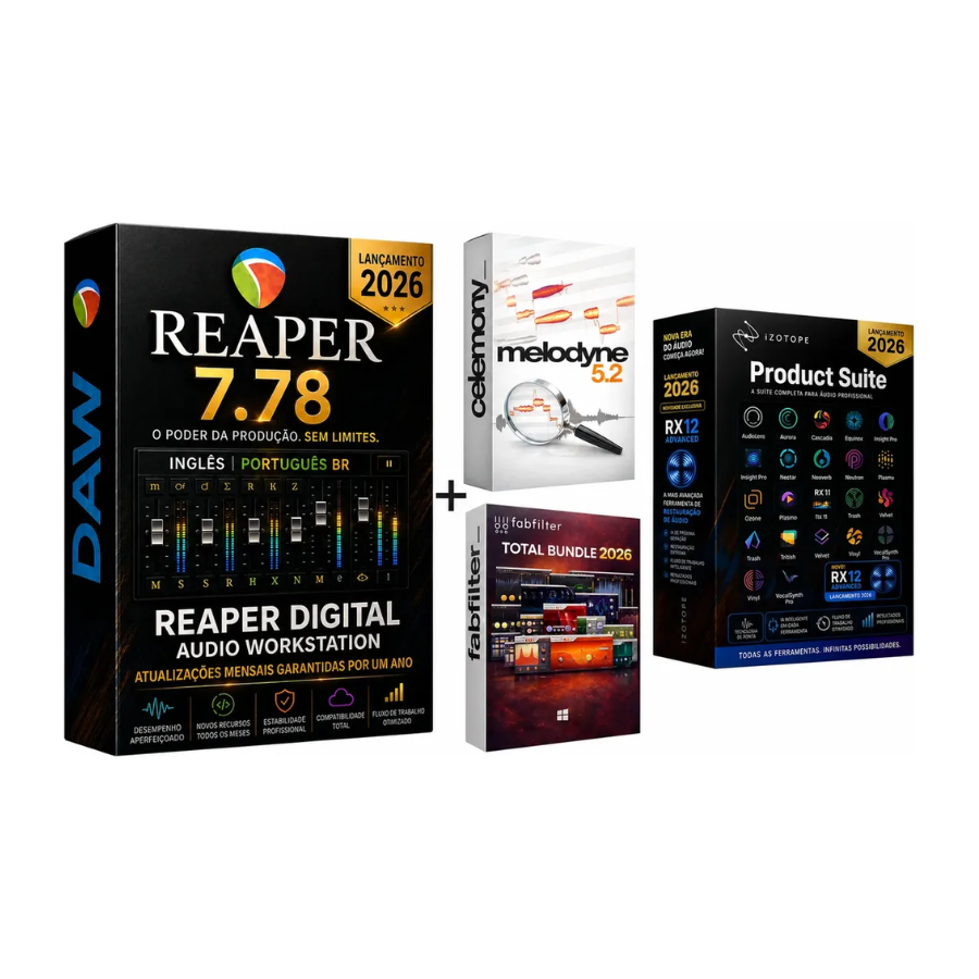 Reaper 7.71 + Melodyne 5 + Izotope 2026 + Fabfilter 2026