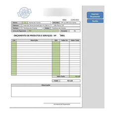 Planilha De Orçamento Automática + Emissão De Recibo