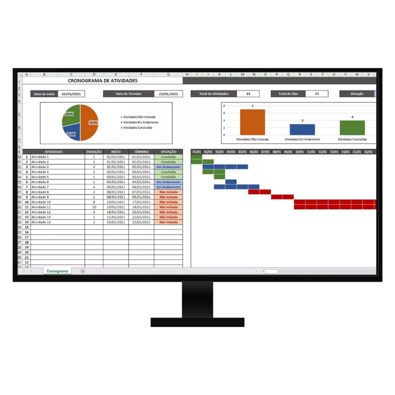 Planilha Cronograma Acompanhamento De Atividades