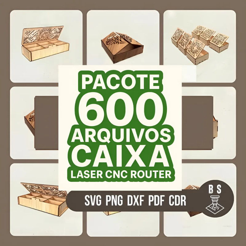 Pack +600 Caixas Vetores Arquivo Corte Laser Mdf cnc router