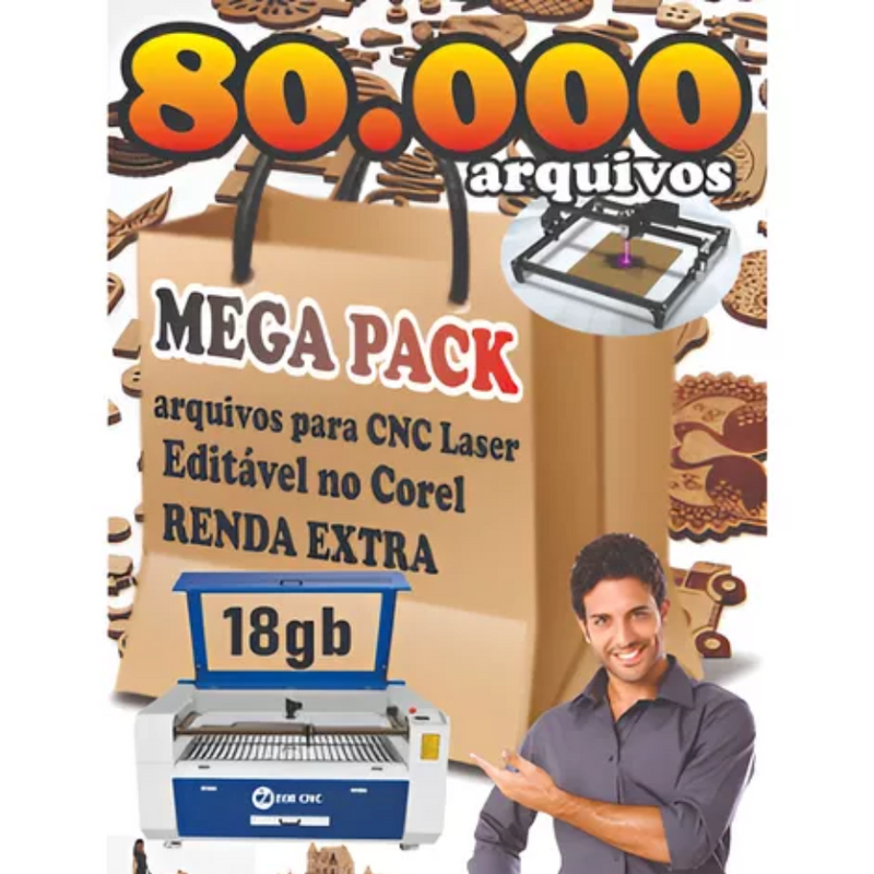 Mega Pack 80mil Arquivos Para Cnc Laser Router