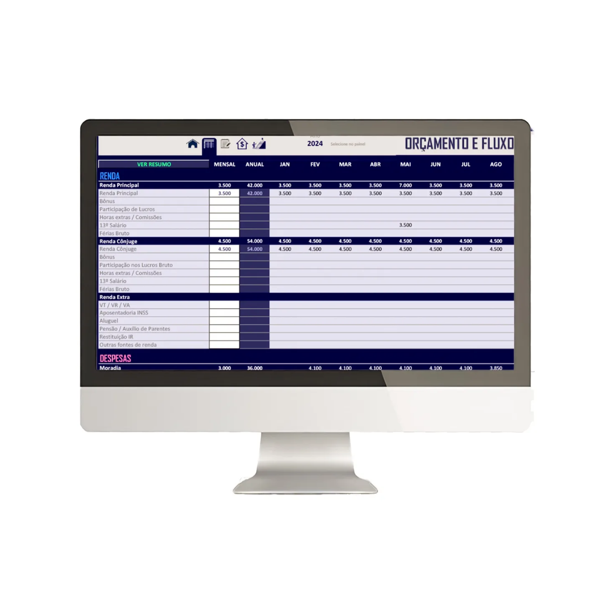 Planilha Controle Planejamento Financeiro de Gastos Excel