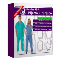 Molde Pijama Cirúrgico Masculino Feminino Fabricar Gabarito Modelagem