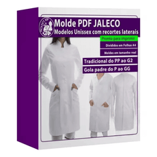 Moldes Jaleco Masculino Feminino Tradicional Gola tamanho real Arquivos - Radali Shop