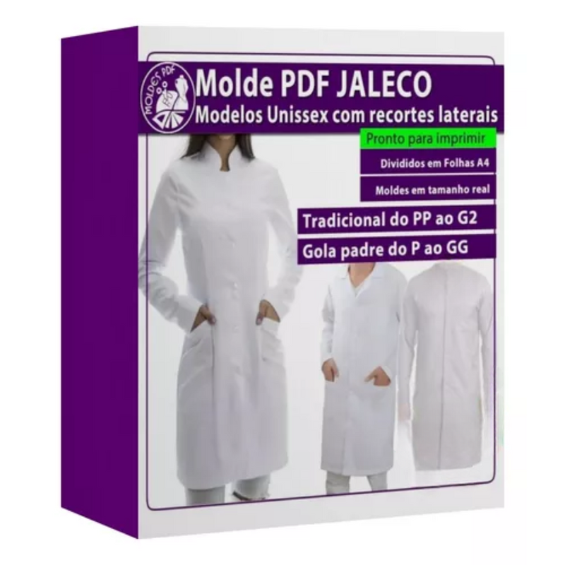 Lab Coat Patterns for Men and Women Traditional Full-size Collar Files