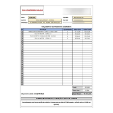 Planilha Folha De Orçamento Para Produtos E Serviços