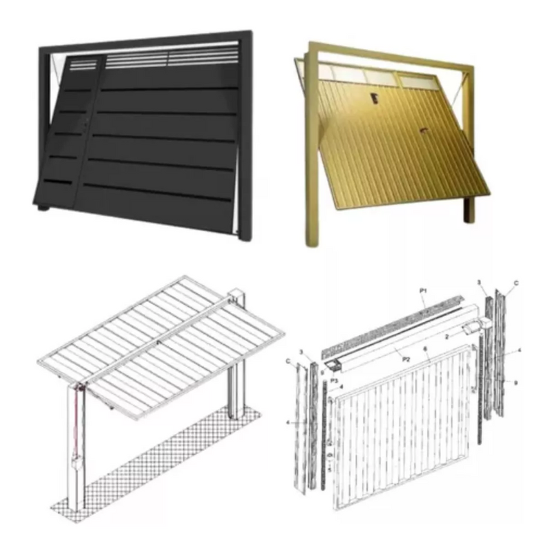 Projeto portão basculante automatico para fazer a fabricação construção +1800 modelos