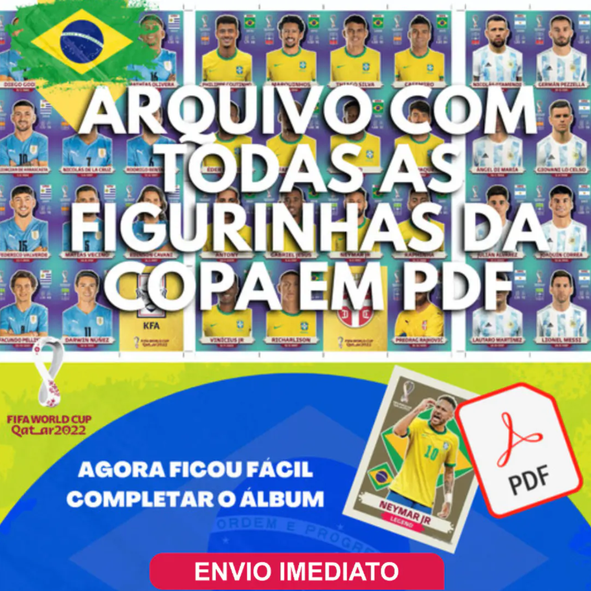 Figurinhas Copa Qatar 2022 em PDF - Arquivo com todas as figurinhas para imprimir imediatamente.