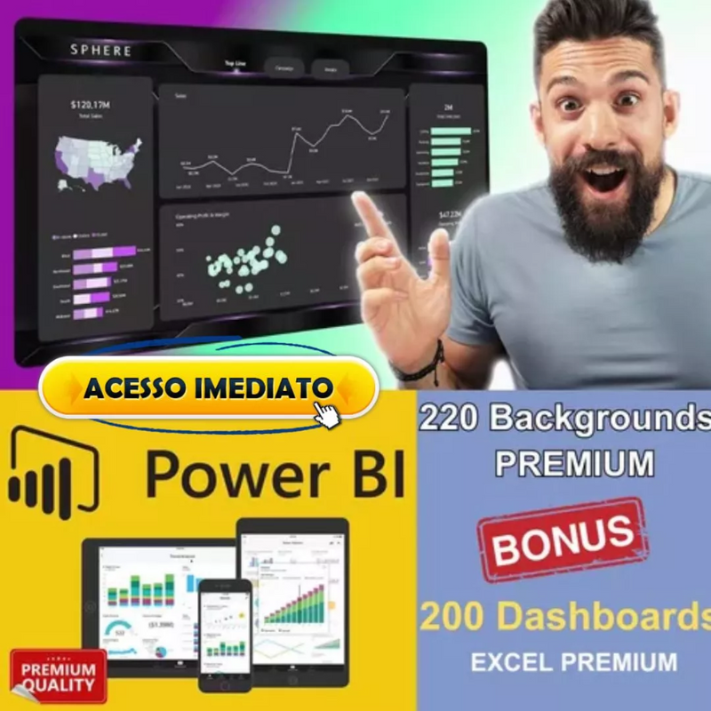 200 Modelos Editáveis De Backgrounds Para Power Bi + Brinde