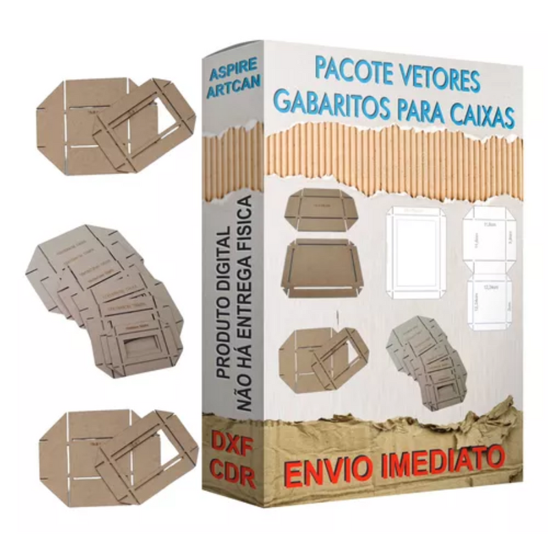 Pacote Arquivos Aspire Artcan Molde De Caixa Box Vetores Gabaritos