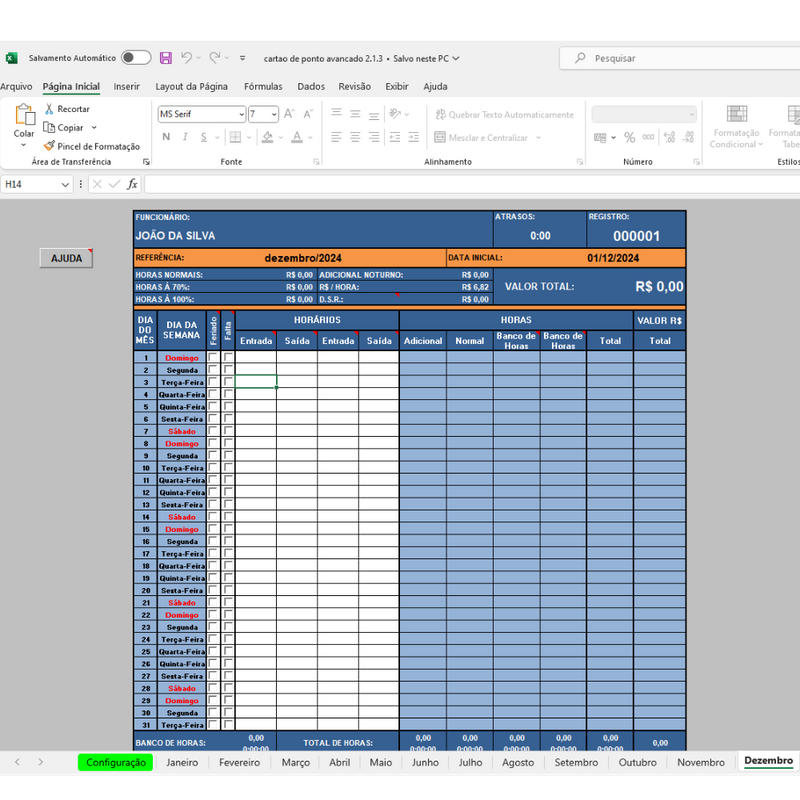 Time Card Spreadsheet and Control of Overtime Worked