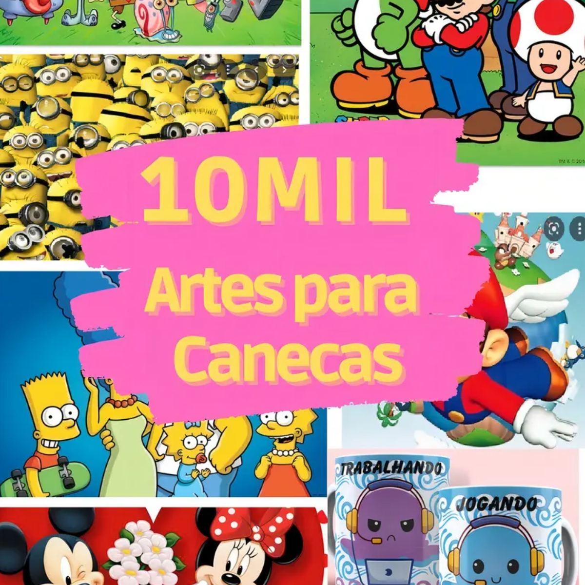 Super Packs 10.000 Artes Estampas Sublimação De Canecas