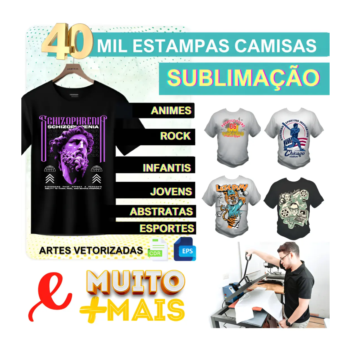 Mega Pacote Estampas Sublimação Camisa Camisetas