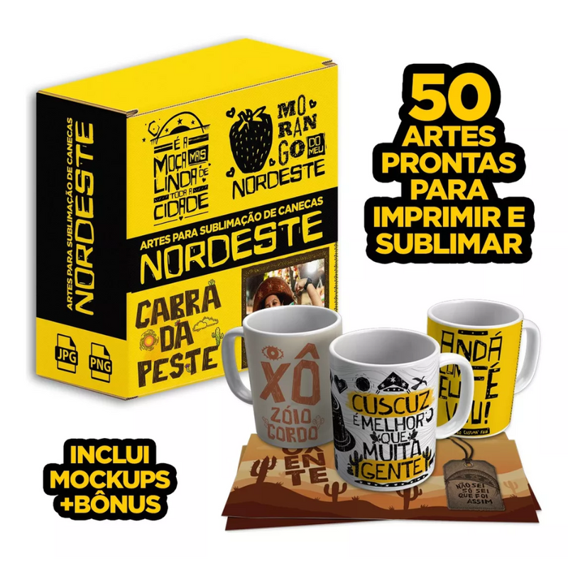 Pack De Artes Nordeste Para Sublimação De Canecas Nordestinas sertão