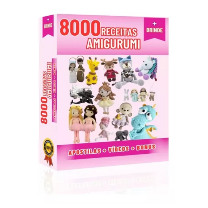 8.000 Receitas Amigurumi Mega Pack Arquivos Atualizadas Apostilas + Vídeos + Bônus