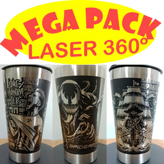 Ultra Pack +300 Artes Gravação Copos E Garrafas Laser 360o