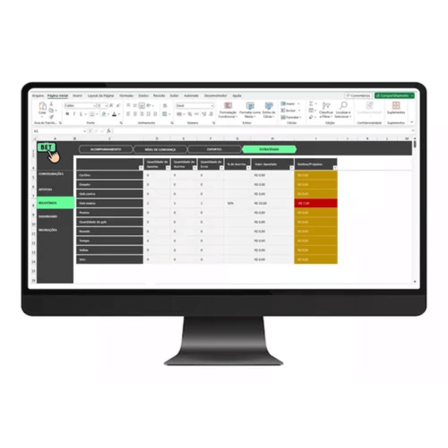 Planilha Gestão De Banca Apostas Esportivas Futebol Bet Excel Trader - Radali Shop