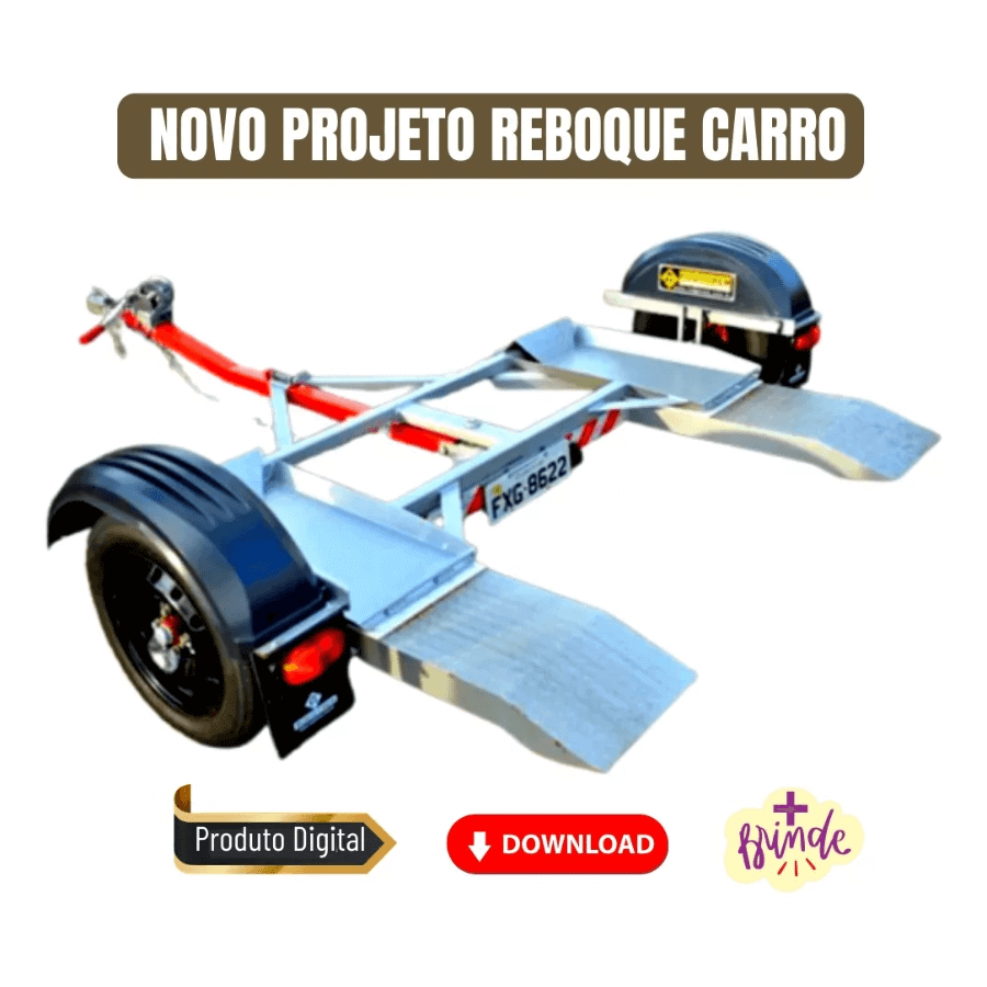 Projeto Carretinha Reboque De Carro Asa Delta Novo Modelo - Radali Shop