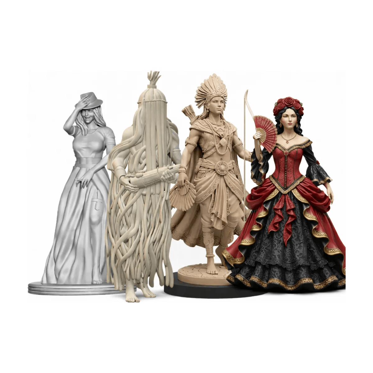 Figures de Orixás e Entidades da Umbanda do pacote de arquivos STL Umbanda impressão 3D.