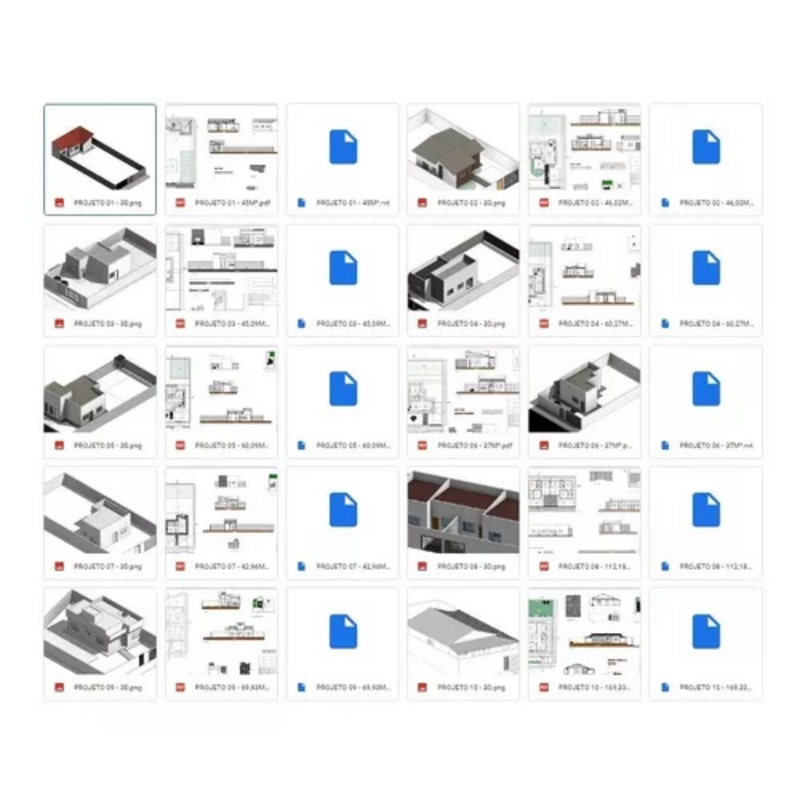 245mil Projetos Autocad Casas Prontos - Planta Baixa Engenharia Civil Dwg Rvt Skp