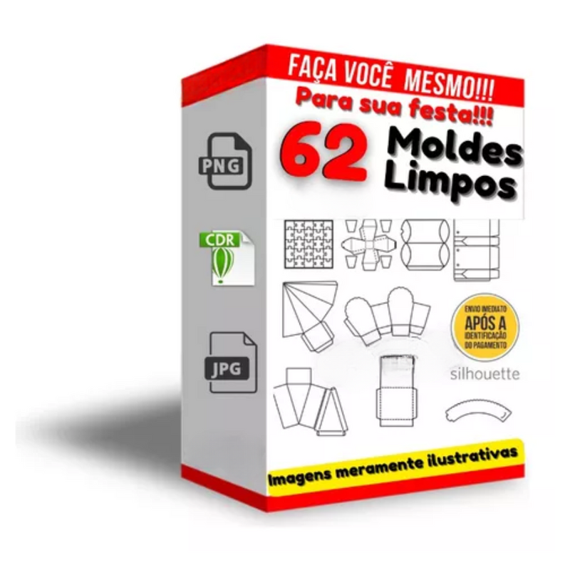 62 Moldes Limpos Caixas Kit Festa Personalizados Caixinhas Presentes Studio Pdf Png Corel