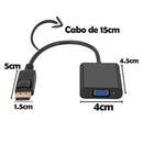 Cabo Adaptador Displayport para Vga Preto - Radali Shop