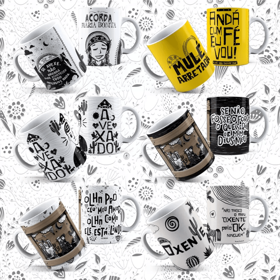 Pack De Artes Nordeste Para Sublimação De Canecas Nordestinas sertão - Radali Shop