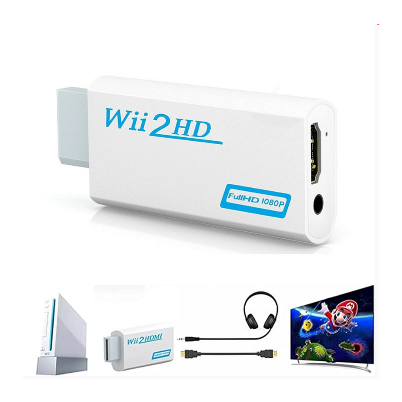 Adaptador Wii2HDMI Conversor Nintendo Wii Para Cabo Hdmi Fullhd 1080p