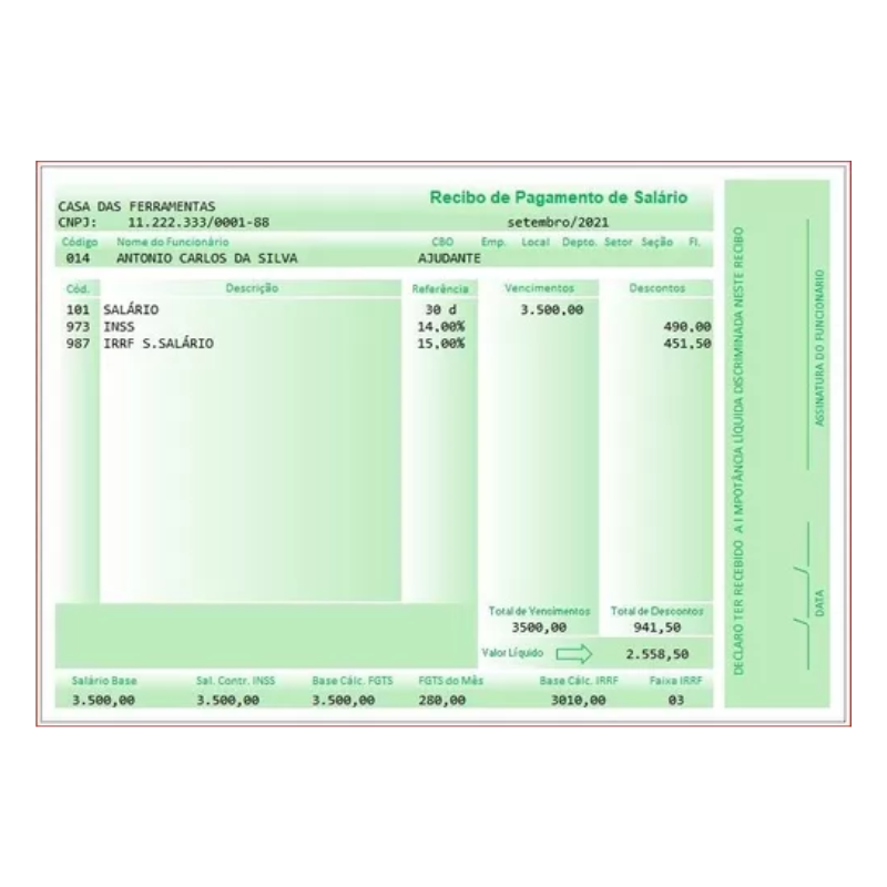 Planilha Holerite com Banco de dados Base Funcionarios Folha de Pagamento 3 Modelos Editáveis Recibo Contra cheque