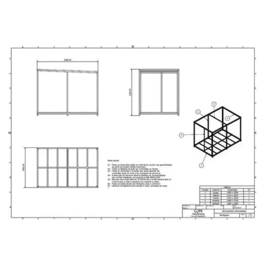 Projeto Detalhado Container Almoxarifado Desmontável - Radali Shop
