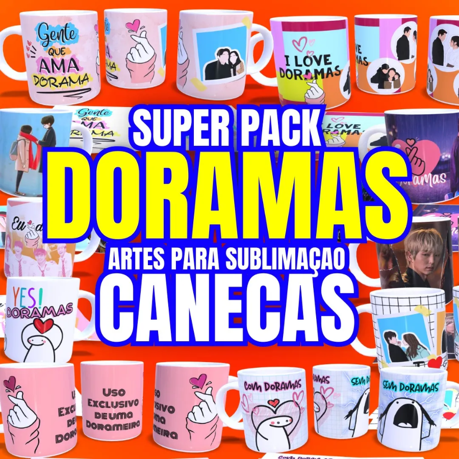 Pack Artes Dorama Sublimação De Canecas