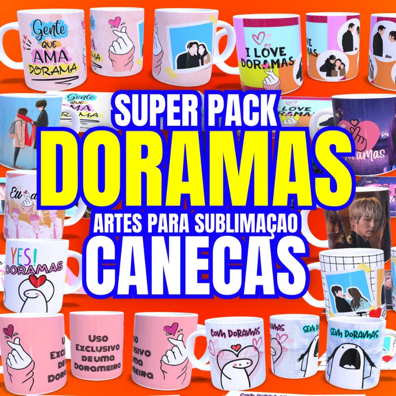 Pack Artes Dorama Sublimação De Canecas