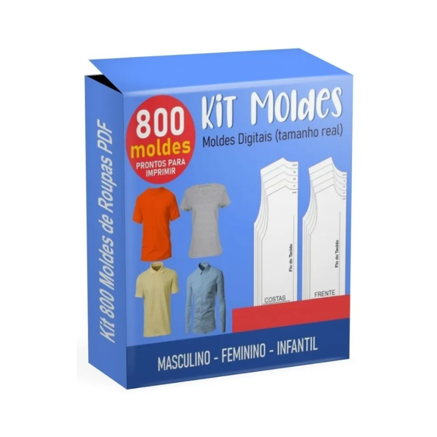 Kit 800 Moldes De Roupas Masculina Feminina Infantil Em Pdf