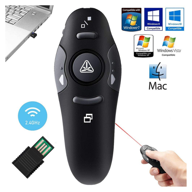 Controle Passador Slide Caneta Laser Sem Fio Apresentador Power Point Usb Slides