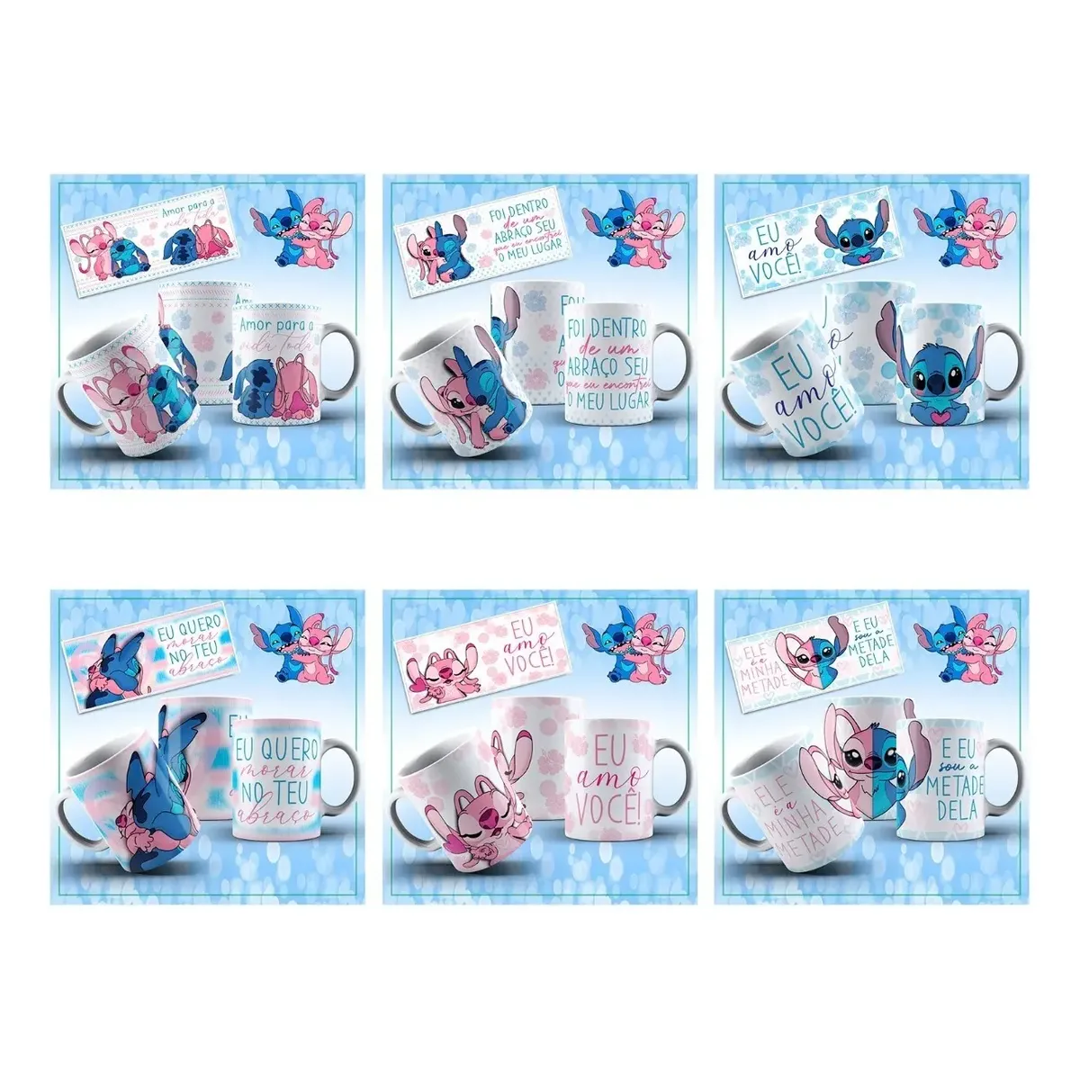Pack Artes Caneca Stitch E Angel +150 Arquivos