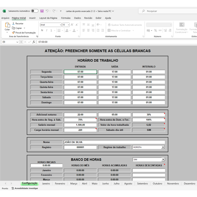 Time Card Spreadsheet and Control of Overtime Worked