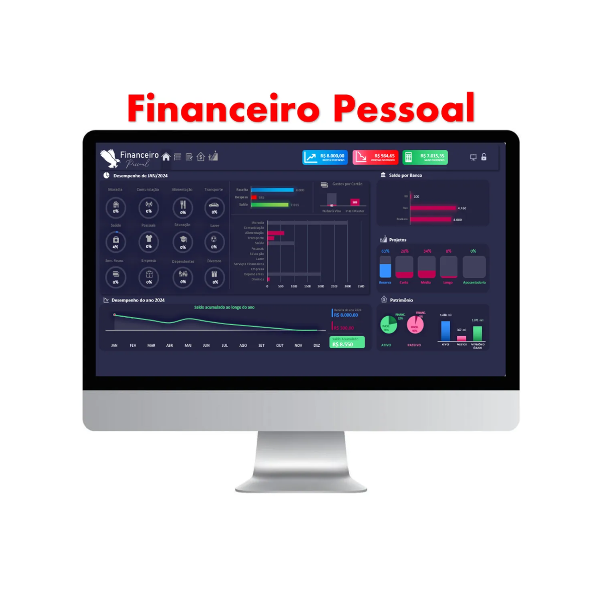 Planilha Controle Planejamento Financeiro de Gastos Excel